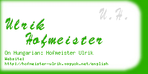 ulrik hofmeister business card